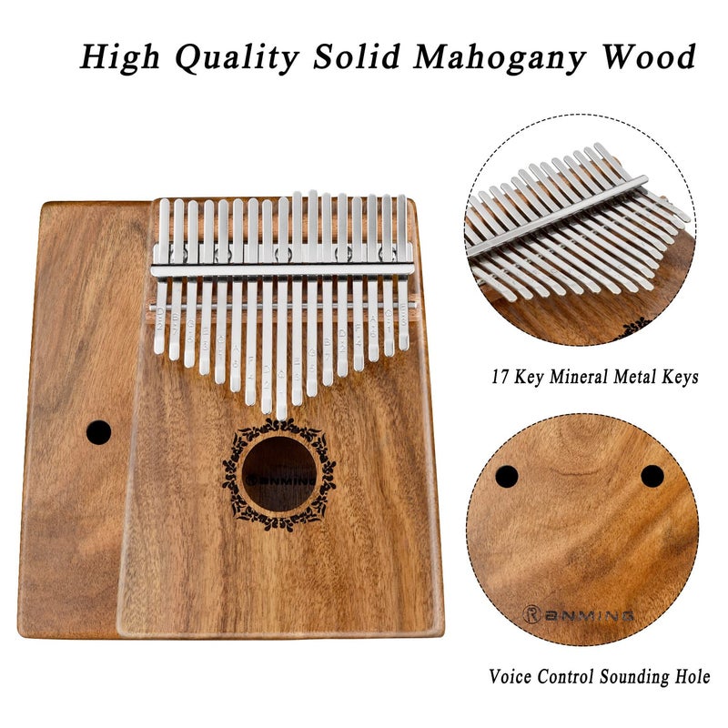 RANMING Kalimba Thumb Piano 17 Keys RANMING Mbira Finger Piano Kalimba Gifts for Adults With Portable Handbag and Tune Hammer Thumb Pianos Finger Harp (Acacia-Plus) - Image 2